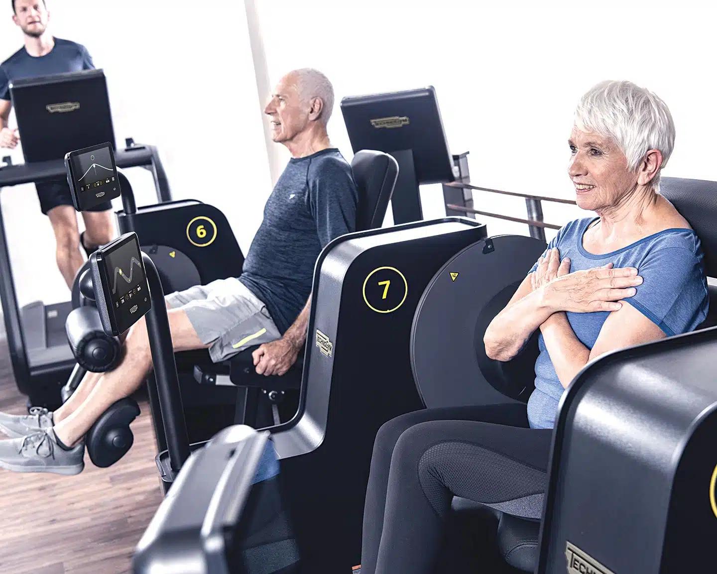 St Quentin Place - people exercising on TechnoGym equipment